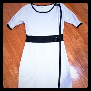 Karen Millen beige/black knit dress